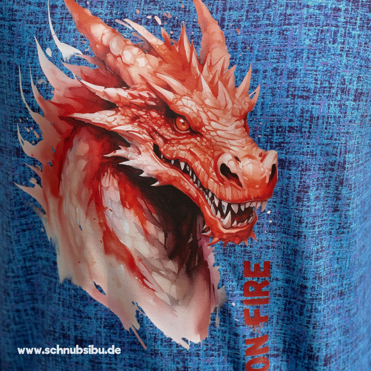 Bügelbild Drache rot